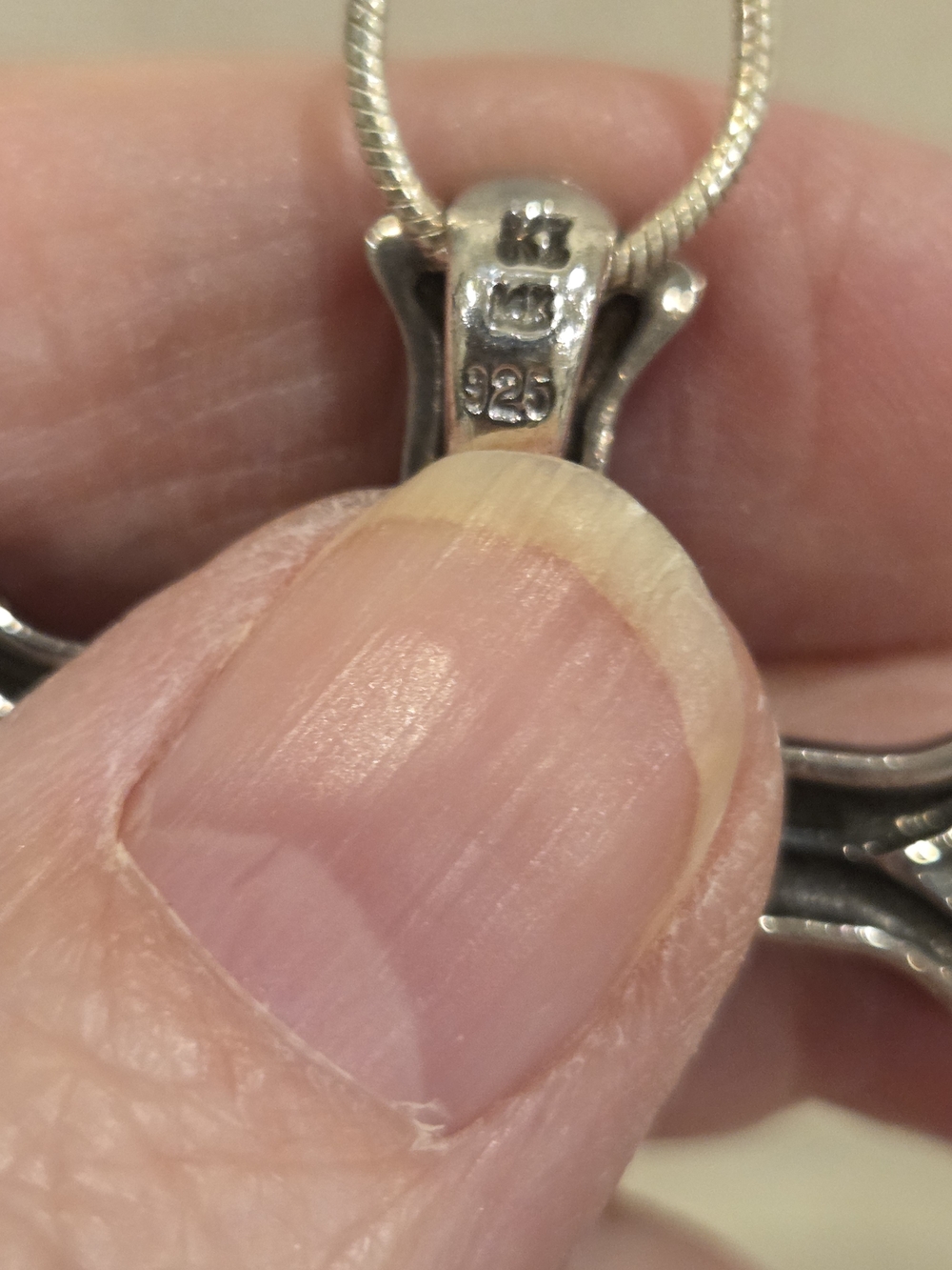 Two-Tone Cross Pendant Necklace in Sterling - Picture 4 of 7